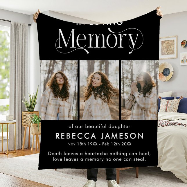 Memorial Photo Collage 'In Loving Memory' Fleece Blanket (Creator Uploaded)