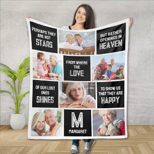 Memorial Photo Collage Quote Fleece Blanket
