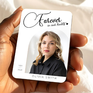 Memorial Photo Elegant Minimalist Funeral Keepsake Magnet