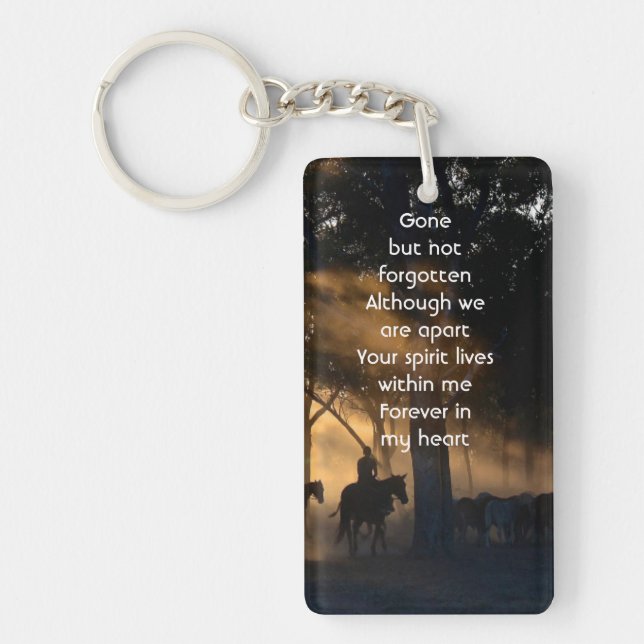 Memorial Photo Forest Trail Walk Horses Key Ring (Front)
