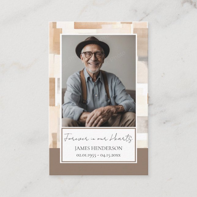 Memorial Photo Funeral Keepsake Business Card (Front)