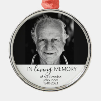 Memorial Photo Gift Christmas, In Loving memory Me Metal Tree Decoration