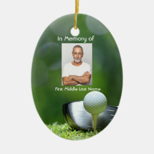 Memorial Photo Golfer Golf Course Golfing Ceramic Tree Decoration