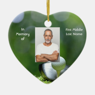 Memorial Photo Golfer Golf Course Golfing Ceramic Tree Decoration