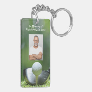 Memorial Photo Golfer Golf Course Golfing Key Ring