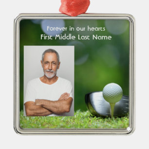 Memorial Photo Golfer Golf Course Golfing Metal Tree Decoration