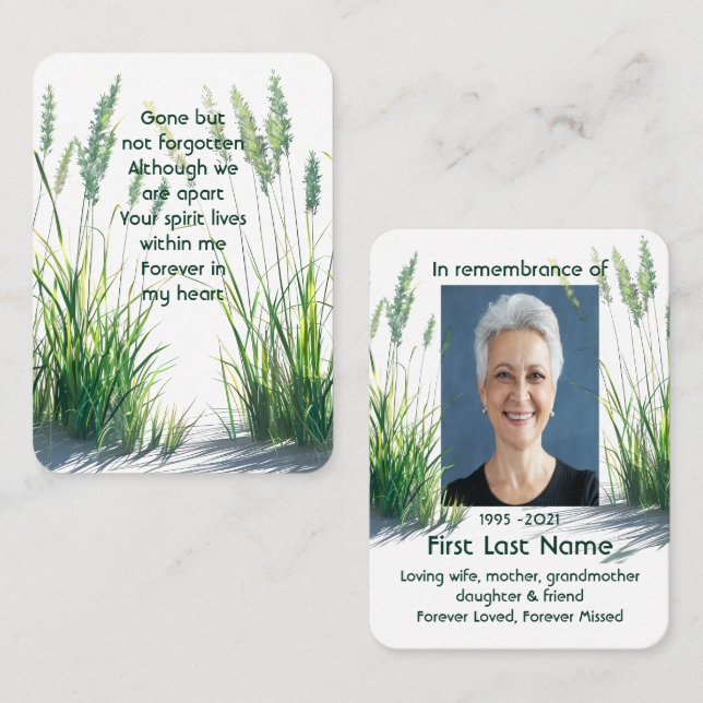Memorial Photo Grasslands Wild Nature Grass Business Card (Front/Back)