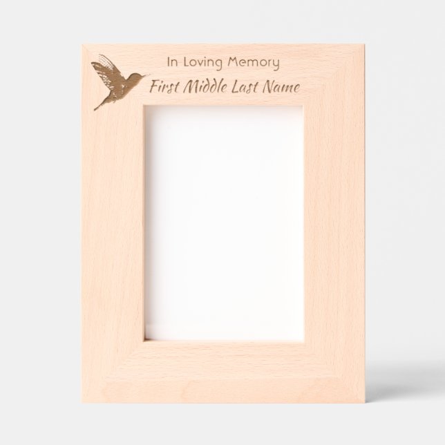 Memorial Photo Hummingbird Bird  Etched Frames (Front)