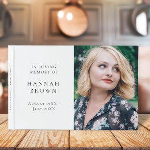 Memorial Photo   In Loving Memory Modern Elegant Guest Book