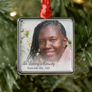 Memorial Photo In Loving Memory Mother Metal Tree Decoration