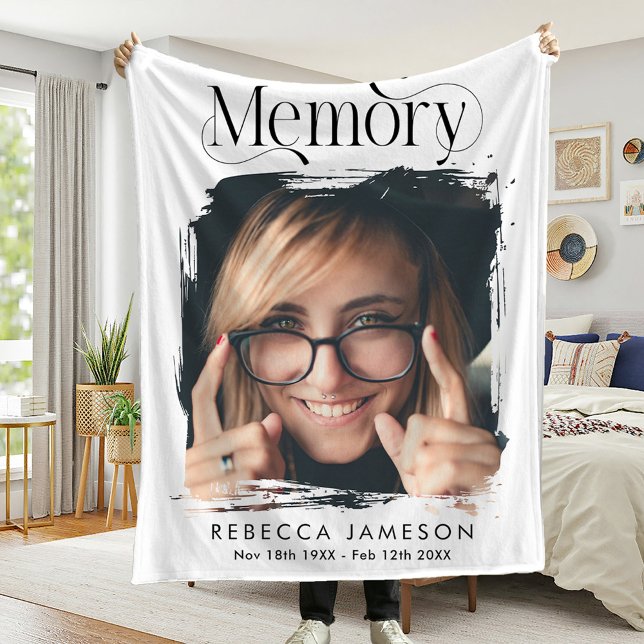 Memorial Photo 'In Loving Memory' Tribute Fleece Blanket (Creator Uploaded)