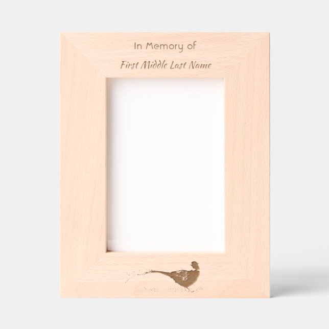 Memorial Photo Invite Pheasant Bird Art Etched Frames (Front)