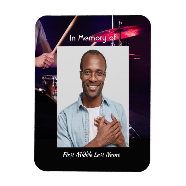 Memorial Photo Keepsake Drummer Drums Band  Magnet (Vertical)