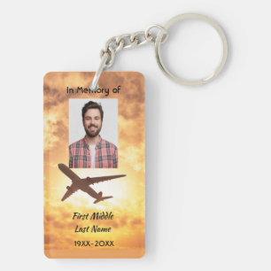 Memorial Photo Keepsake Pilot Aeroplane Flying Key Ring