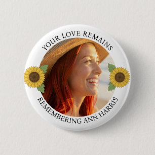 Memorial Photo Keepsake Sunflowers 6 Cm Round Badge
