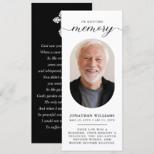 Memorial Photo Minimal Funeral Prayer Card