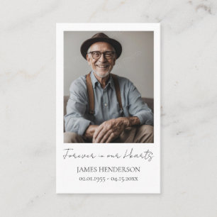 Memorial Photo Minimal Keepsake Business Card