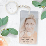 Memorial Photo | Modern In Loving Memory Funeral Key Ring<br><div class="desc">Modern, simple photo memorial keyring to celebrate the life of your loved one in a modern minimalist design style. The template design can easily be personalised with your own photo and text to create a special tribute to your loved one or as part of thier funeral, memorial or celebration of...</div>