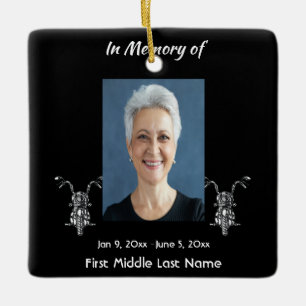  Memorial Photo Motorcycle Biker  Ceramic Ornament