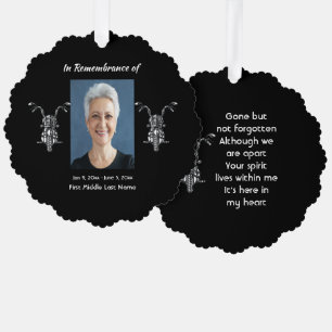  Memorial Photo Motorcycle Biker  Tree Decoration Card