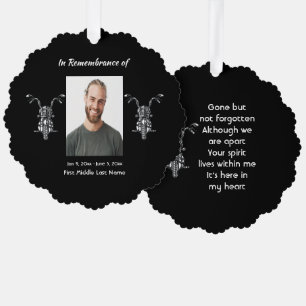  Memorial Photo Motorcycle Biker  Tree Decoration Card