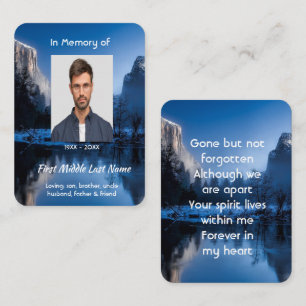 Memorial Photo Mountain Lake Winter Snow Business Card