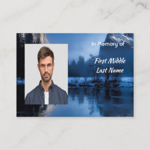 Memorial Photo Mountain Lake Winter Snow Business Card