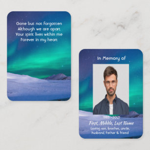 Memorial Photo Northern Lights Aurora Borealis Business Card