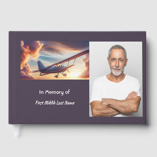 Memorial Photo Pilot Aeroplane Flying Sunset Guest Book