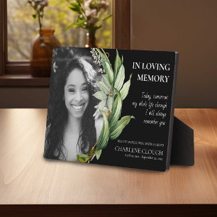 Memorial Photo Plaque Greenery Foliage Frame