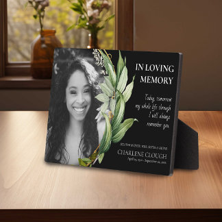 Memorial Photo Plaque | Greenery Foliage Frame