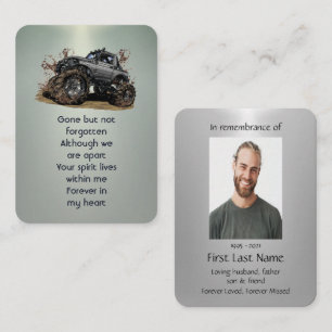 Memorial Photo Prayer 4x4Truck Off-Road Monster B Business Card