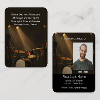 Memorial Photo Prayer Drummer Drums Band Business Card