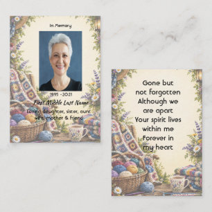 Memorial Photo Prayer for Crochet lovers Business Card