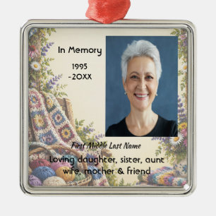 Memorial Photo Prayer for Crochet lovers Metal Tree Decoration