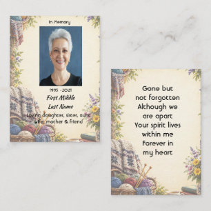Memorial Photo Prayer for Knitters Loved Knitting Business Card