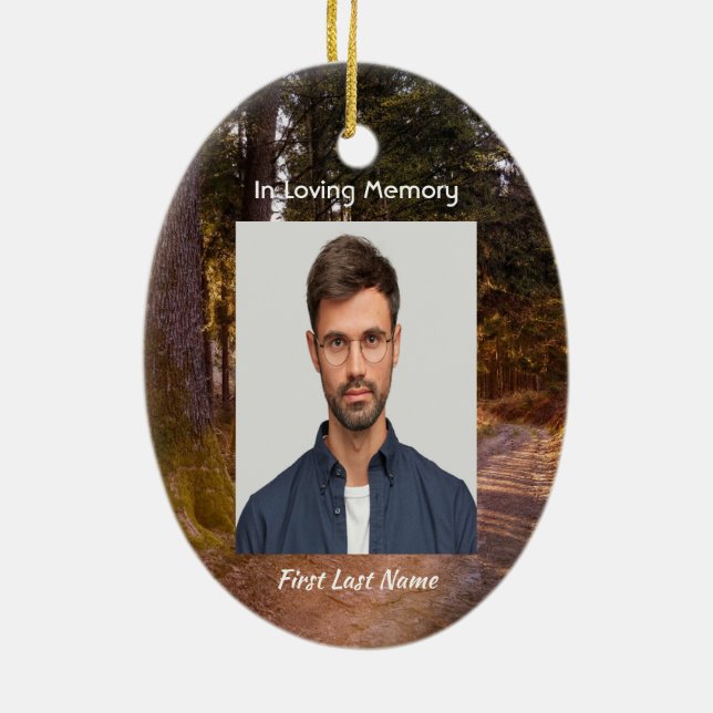  Memorial Photo Prayer Forest Trail Walk Ceramic Tree Decoration (Back)