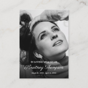 Memorial Photo Prayer Funeral Favour Business Card