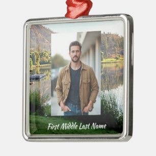 Memorial Photo Prayer Golf Course Pond Lake Nature Metal Tree Decoration