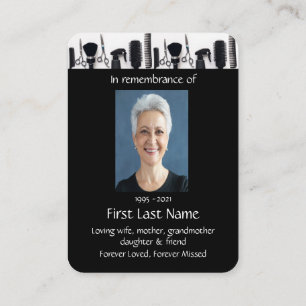 Memorial Photo Prayer Hairdresser Hairdressing Business Card