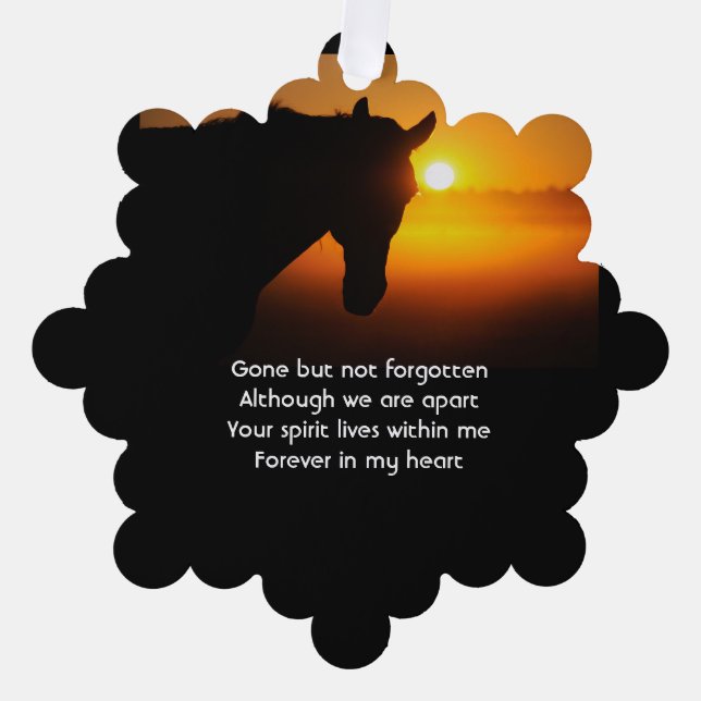 Memorial Photo Prayer Horse Western Tree Decoration Card (Front)