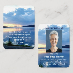 Memorial Photo Prayer Lake Sunrise Nature Business Card
