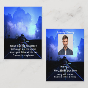 Memorial Photo Prayer Motorcycle Biker  Business Card