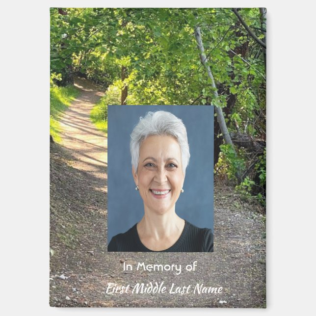 Memorial Photo Prayer Path Trail Forest Trees  Magnet (Front)