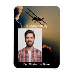Memorial Photo Prayer Pilot Aeroplane Flying  Magnet