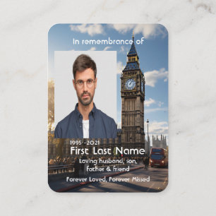 Memorial Photo Prayer Tower of London Britain  Business Card