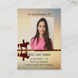 Memorial Photo Prayer Western Horse Back Riding  Business Card