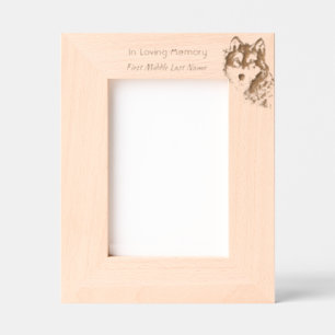 Memorial Photo Remembrance Keepsake Wolf Animal Etched Frames