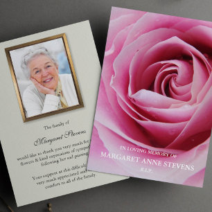 Memorial Photo Sympathy Funeral Thank You Card