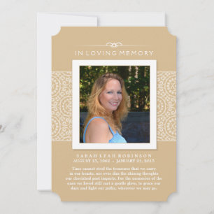 Memorial Photo Thank You Gold PERHAPS POEM Announcement